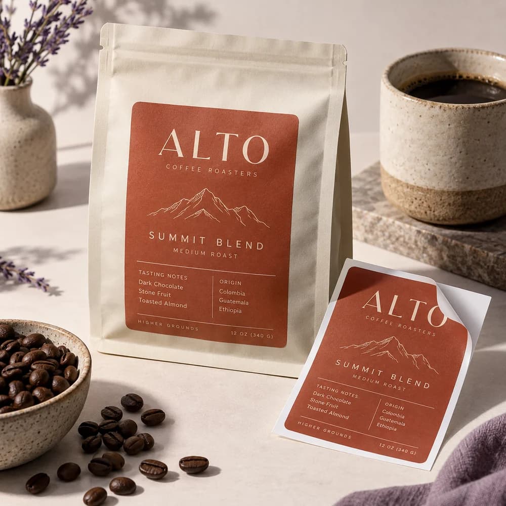 Etiquetas para bolsas de café