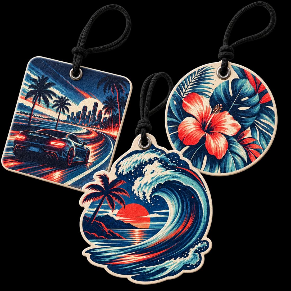Collection of die-cut car air freshener designs