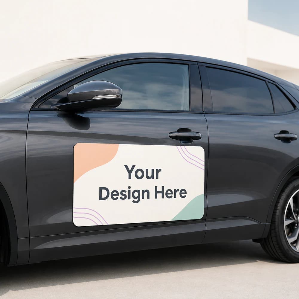 Custom outdoor car magnet sign
