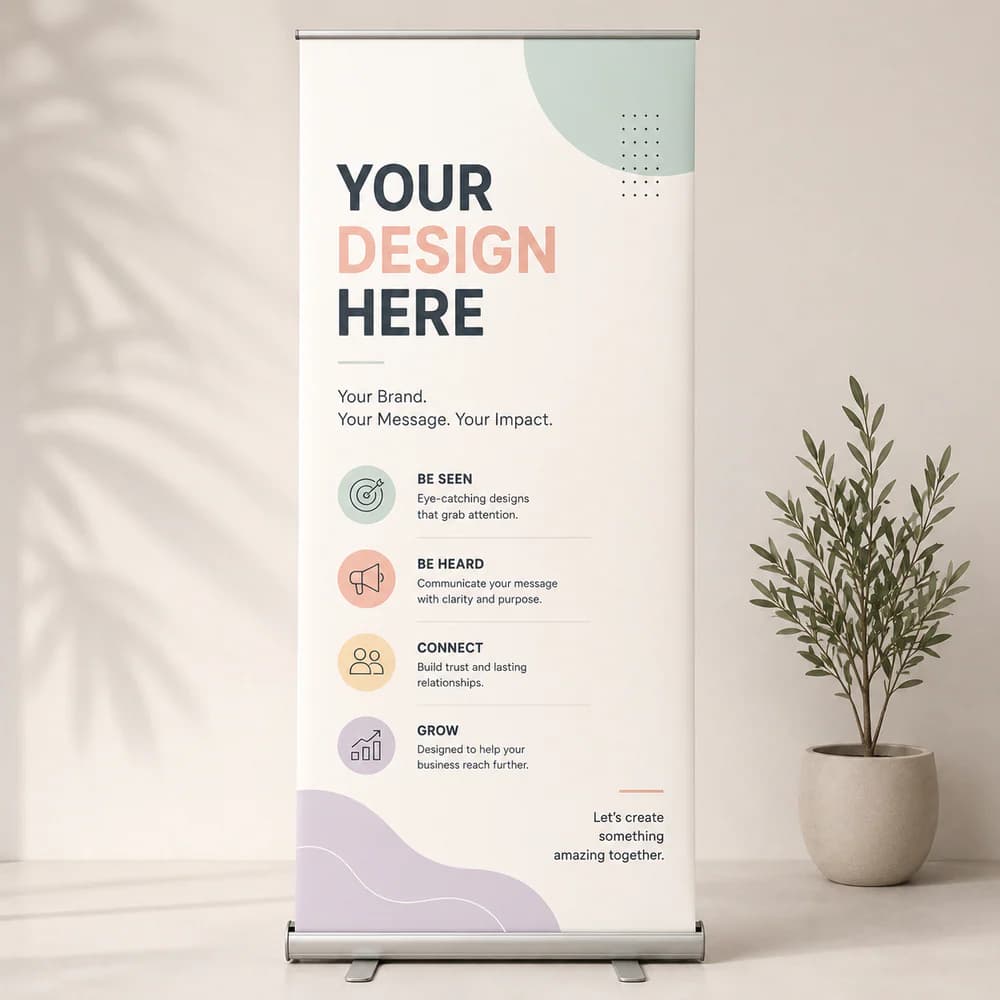 Custom roll up banner displays