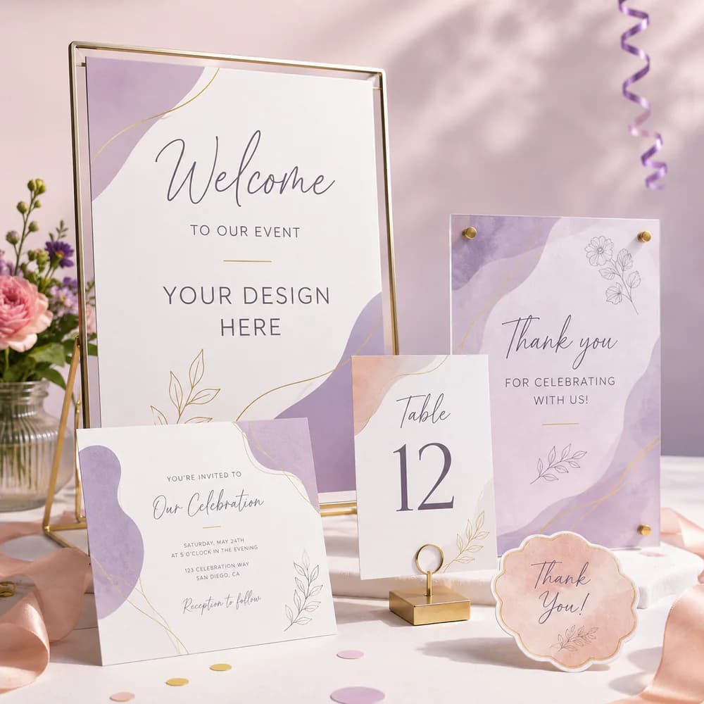 Custom event signs, displays, apparel, and giveaways